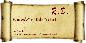 Radván Dániel névjegykártya